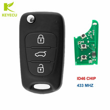 KEYECU Replacement Flip Remote Car Key Fob 3 Button 433MHz With ID46 Chip for Hyundai I20 2009-2012 OKA-185T 2024 - buy cheap