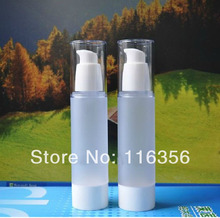 50ml  frosted airless vacuum pump lotion bottle with white pump/bottom / transparent lid 2024 - buy cheap