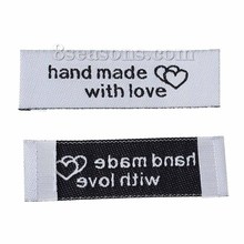 50pcs/pack handmade with love Garment Labels tags DIY Embroidered Woven Handmade Labels For Clothing/Jewelry Accessories 2024 - buy cheap