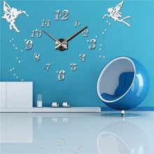 3D DIY Digital Wall Clock Angel Large Clock Modern Design Acrylic Mirror Wall Sticker Oversize Kitchen Hanging Clocks 2024 - buy cheap