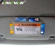 Onever Car Storage Accessories Sun Visor Organizer Card Holder Slot Plate Holder Warning Decoration Parking Card Car-styling 2024 - buy cheap