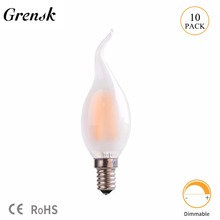 Grensk C35T 4W 6W Flame Tip Led Lamp Retro Frosted LED Filament Light Bulb E12 110V E14 220V Decorative Lighting Dimmbale Bulb 2024 - buy cheap