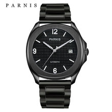 Parnis-reloj con movimiento automático para hombre, pulsera cuadrada de cristal de zafiro, esfera negra luminosa, 21 joyas, PVD, 40mm, 1051 2024 - compra barato