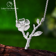 Lotus Fun Moment Real 925 Sterling Silver Natural Crystal Fashion Jewelry Flower in the Rain Pendant Necklace for Women Collier 2024 - buy cheap