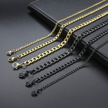 3mm 5mm Hiphop Men's Necklace Stainless Steel Cuban Link Chain Gold Black Long Necklace for Men Jewelry Gift 45cm 50cm 60cm 70cm 2024 - buy cheap