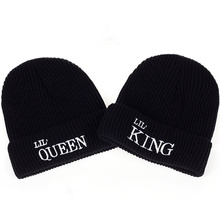 2017 New kid king queen Letter Autumn And Winter Beanies hat hildren Boys And Girls Bones Snapback Hip Hop Fashion warm cap hats 2024 - buy cheap