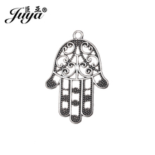 JUYA High Quality Earring Bracelet Accessories Suppliers 34x23mm 10pcs Ancient Hamsa Lucky Hands Charms Pendants AO0573 2024 - buy cheap