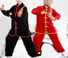 UNISEX Autumn&winter kids embroidered dragon martial arts clothing pleuche uniforms Children kung fu suits tai chi costumes 2024 - buy cheap