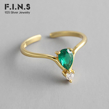 F.I.N.S 925 anillos de plata esterlina puro para mujeres Simple gota de agua Zircon anillo de boda anillo de dedo femenino anillo abierto Ajustable 2024 - compra barato