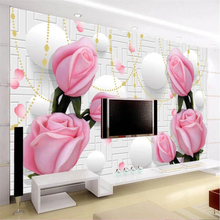 Papel pintado personalizado beibehang 3d mural papel de pared rosa en relieve Rosa TV sofá Fondo pared Sala dormitorio papel tapiz 3d 2024 - compra barato