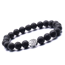 Hematite Tree of Life 8mm Black Volcanic Lava Stone Essential Oil Diffuser Buddha Prayer Bracelet Women Men Jewelry 2024 - buy cheap