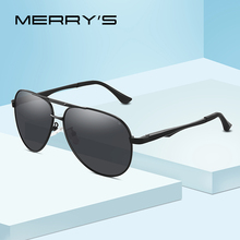 Мужские солнцезащитные очки MERRYS, классические поляризационные очки в форме пилота, с защитой UV400 и алюминиевыми ножками для вождения, S8290 2024 - купить недорого