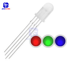 Luces de diodo LED RGB de 4 pines, componentes electrónicos de bombilla de cátodo común redondo, difusor rojo/verde/Azul, unids/lote, 100 2023 - compra barato