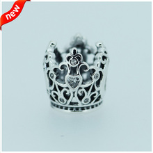 CKK 925 joyería de plata de ley princesa corona calado cuentas de plata se adapta a pulseras para hacer joyas 2024 - compra barato