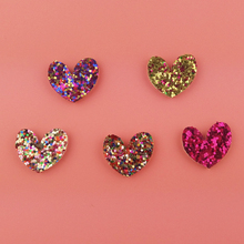 20pcs/lot 2.3x2cm Glitter Heart Padded Applique for Handmade Children Hair Accessories & DIY Craft Decoration 2024 - buy cheap