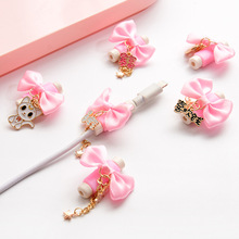Lovely 4pcs/lot Girls Pink USB Cable Earphone Protector Phone Accessories For iphone charging line data cable protection 2024 - buy cheap