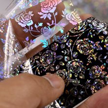 4*100cm Holographic Nail Foil 3D DIY Rose Flower Manicure Nail Art Transfer Starry Sticker Nail Decorations Accessories 2024 - buy cheap