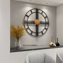 Simple wall clock European style wrought iron personality living room clocks creative fashion mute home modern decorative clock 2024 - buy cheap