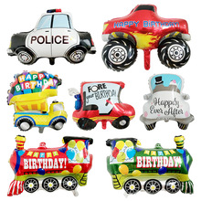 2019 New Cartoon Transport Toy Car Aluminum Foil Ballon Kids Happy Birthday venue Decoration Balloon Children party balloons 2024 - buy cheap