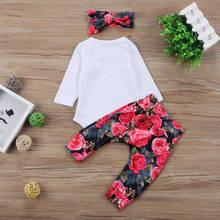 Emmababy 3Pcs Suit !! Newborn Toddler Baby Girls Bodysuit +Flower Pants+Hairband Outfits Set Clothes 2024 - buy cheap