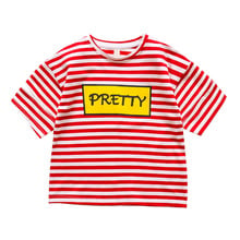 Kids Girl Clothes 2018 Summer Kids Girl Casual Striped Cotton Short-sleeved T-Shirts Child Letter Printing Tops Tees 2024 - buy cheap