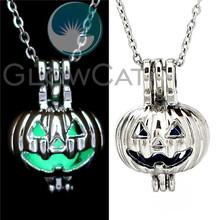 Luminous Pumpkin Pendant Necklace Silver Color Chain Glow in the Dark Choker Statement Necklace For Women GG389 2024 - buy cheap