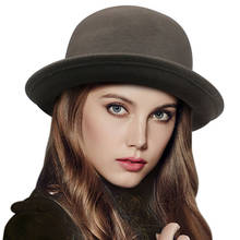 2016 Vintage Women Lady Cute Trendy Wool Felt Bowler Derby Fedora Hat Cap Spring Hats Caps 9 Colors In Stock 20 2024 - buy cheap