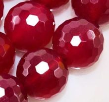 new Fashion  jewelry Red Onyx Faceted Round 8mm Loose Beads 15" Wholesale and retail 2024 - buy cheap