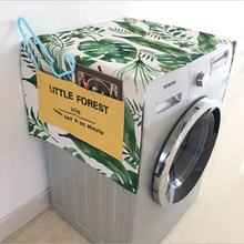 Máquina de lavar roupa automática, tampa contra poeira, mesa de cabeceira, tecido de linho, toalha para geladeira, porta única 2024 - compre barato