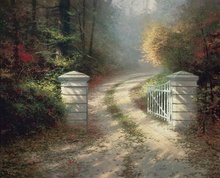The Autumn Gate Thomas Kinkade HD Canvas Print Living Room Bedroom Wall Pictures Art Painting Home Decoration No Frame 2024 - buy cheap