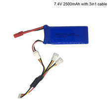 2500mAh 7.4v  lipo Battery with 3in1 cable for Syma x8c X8G X8W X8G X8HC X8HW X8HG for RC Quodcopter toy Parts  7.4v Battery 2024 - buy cheap