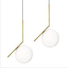 Luminária pendente minimalista com estilo moderno, para sala de estar, quarto, restaurante, roupa nórdica, decoração de bola de vidro 2024 - compre barato