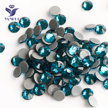 YANRUO 2058HF Blue Zircon Flat Back Glass Stones Hot Fix Strass Crystal Hotfix Rhinestones For Dresses 2024 - buy cheap