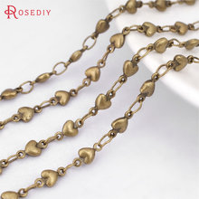 (21496)1 meter width:3.5MM Antique Bronze Brass Heart Link Chains Necklace Chains Diy Jewelry Findings Accessories Wholesale 2024 - buy cheap