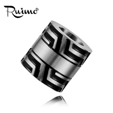 RUIMO 316L Stainless Steel Plating Beads Big Hole Metal Beads Fit Round Leather Cord For DIY Jewelry Bracelet Making 5pcs/lot 2024 - buy cheap