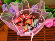 40cm 50pcs Pink Candy Bags For Wedding Round Christmas Organza Bags Gift Packaging Bags Women Drawstring Bag Package Display 2024 - buy cheap