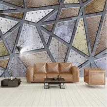 Personalized Customize 3D Mural Wallpaper Modern Abstract Imitation Metal Geometry Wall Painting Restaurant Bar KTV Frescoes 2024 - buy cheap
