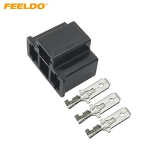 Feeldo lâmpada h4/hb2/9003 para motocicleta, 2 peças de lâmpada macho impermeável diy, adaptador de conector rápido para terminais, plugue # am2622 2024 - compre barato