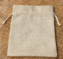 Bolsas de yute hechas a mano de estilo Vintage para regalo, 10x14cm, con cordón para joyería, boda, navidad 2024 - compra barato