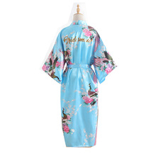 Silk Satin Wedding Bride Bridesmaid Robe Floral Bathrobe long Kimono Robe Night Robe Bath Robe Fashion Dressing Gown For Women 2024 - buy cheap