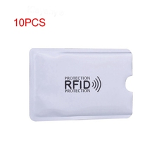 Dcos protetor de folha de alumínio anti-desgaste, 10 peças rfid bolsa de blindagem nfc cartão de crédito anti-roubo escova protetor de cartão de identificação 2024 - compre barato