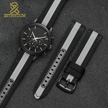 nylon watch strap 22mm watchband Genuine leather Bottom wristwatches band for AR1948 1968 1918 watch band black color 2024 - buy cheap