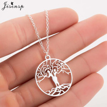 Jisensp-collar con colgante de árbol de la vida para hombre y mujer, Gargantilla romántica, joyería de planta, regalo de cumpleaños 2024 - compra barato