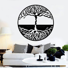 Yin yang símbolo decalque de parede de vinil árvore da vida estilo gogrosso grandes árvores adesivos de parede yoga zen interior murais de parede lc1020 2024 - compre barato