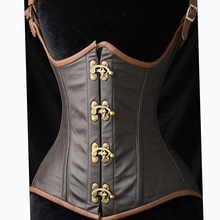 Women's Gothic Steampunk Faux leather Boned Waist Cincher Corset Vest push-up Bust Vintage Retro Corset Tops Bustier 2024 - buy cheap