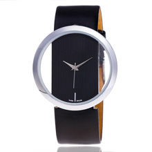 Cay novo relógio de pulso feminino luxuoso de marca, oco, couro, quartzo, analógico, feminino 2024 - compre barato