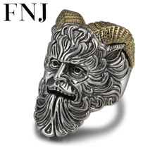 FNJ Punk Priest Ring 925 Silver Jewelry New Punk S925 Sterling Silver Rings for Men Adjustable Size 8-10.5 bague 2024 - buy cheap