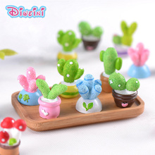 1pc Simulation Flower Cactus Miniature Figurine Cartoon Pretend play Kitchen decoration Toy Doll House DIY Accessories Baby Gift 2024 - buy cheap
