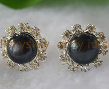 8-9mm Natural Black Freshwater Pearl Earring Crystal Earrings AAA 2024 - buy cheap