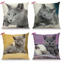 XUNYU Cat Cushion Cover Animal Pillowcase Kids Room Decorative Throw Pillow Cover for Sofa Bedroom 45x45cm BT029 2024 - buy cheap